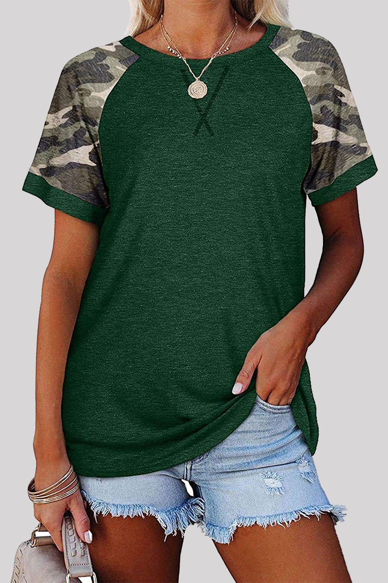 Casual Print Basic O Neck T-Shirts(6 Colors)