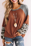 Casual Split Joint O Neck Tops(3 Colors)