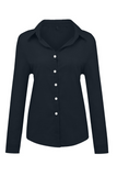 Casual Solid Buckle Shirt Collar Blouses(4 Colors)
