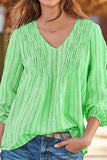 Casual Striped Split Joint V Neck Tops(5 Colors)