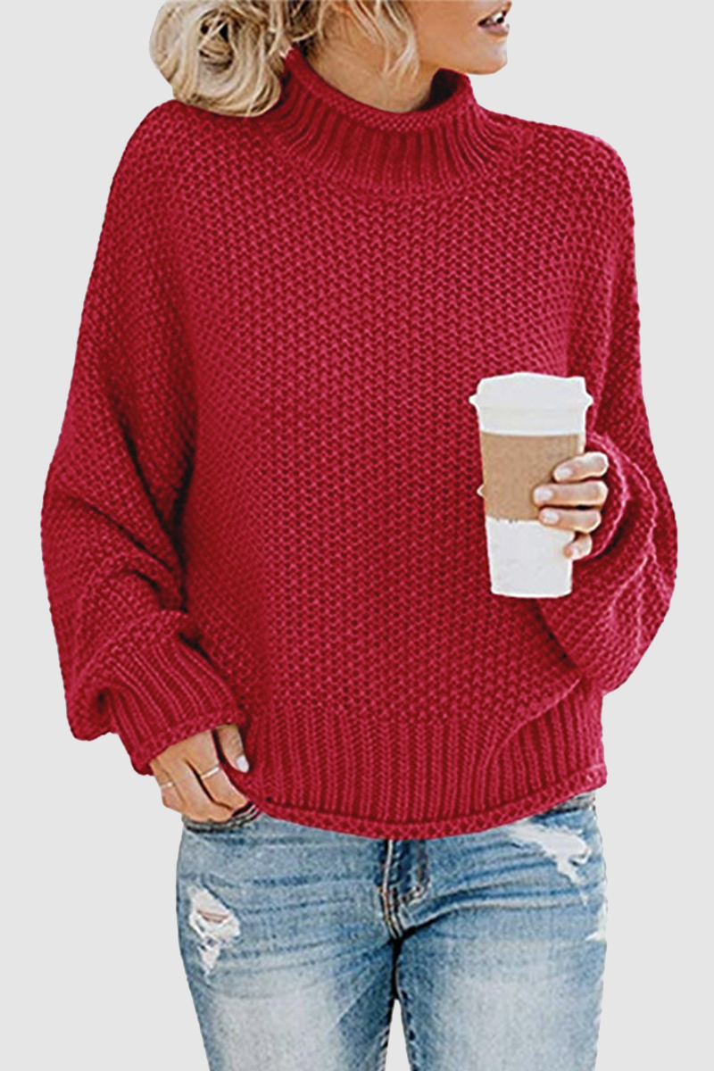 Casual Solid Patchwork Turtleneck Sweaters(11 Colors)