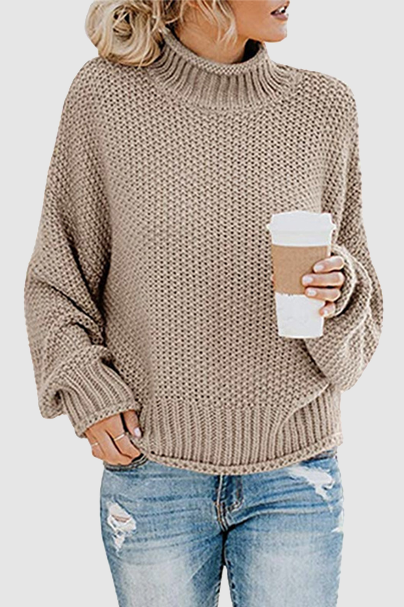 Casual Solid Patchwork Turtleneck Sweaters(11 Colors)