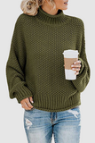 Suéteres casuais de gola alta com retalhos sólidos (11 cores)