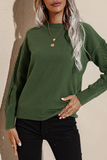 Casual Street Solid Basic O Neck Tops(3 Colors)