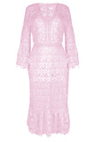 Vestidos de princesa fashion street sólido patchwork com decote em V (4 cores)