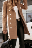 Elegant Solid Buckle Turn-back Collar Outerwear(4 Colors)