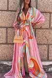 Vestidos elegantes e elegantes com fenda em frênulo e decote em V (4 cores)