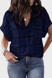 Casual Striped Pocket Turndown Collar Tops(8 Colors)