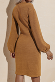 Fashion Elegant Solid Patchwork Strap Design V Neck Pencil Skirt Dresses