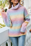 Casual Gradual Change Basic Turtleneck Tops Sweater