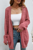 Casual Solid Patchwork Pocket Tops Sweater
