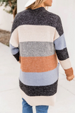 Casual Color Lump Pocket Contrast Tops Sweater