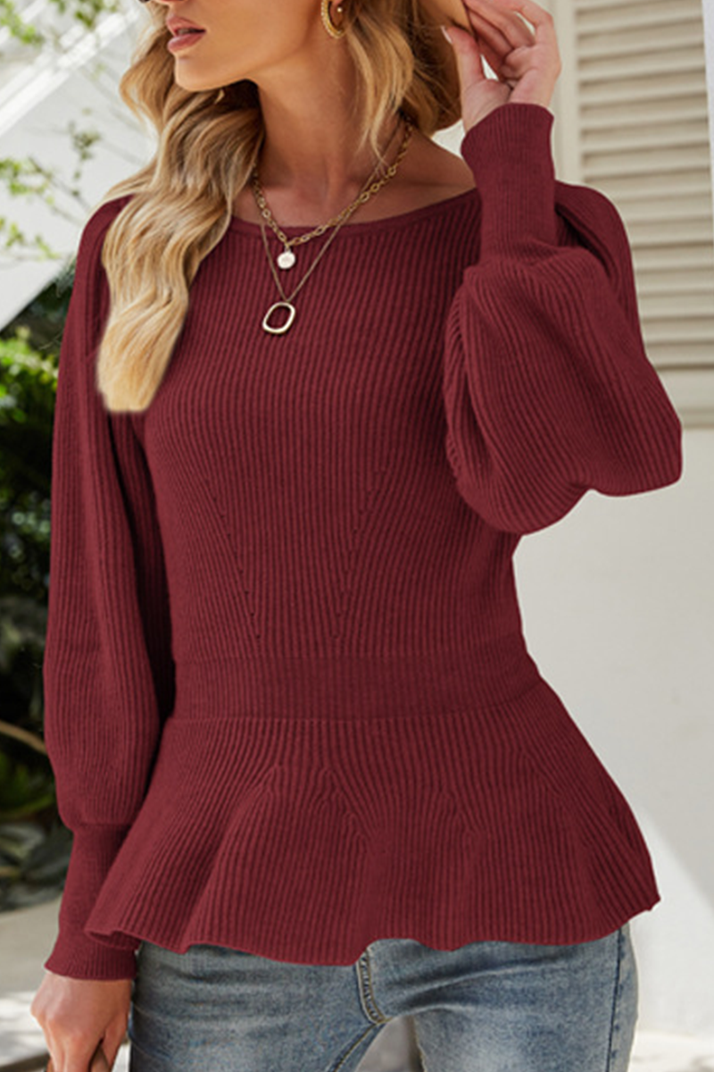 Casual Elegant Solid Patchwork O Neck Tops Sweater