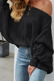 Casual Solid Hollowed Out Off the Shoulder Tops Sweater