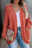 Casual Solid Pocket V Neck Tops Sweater