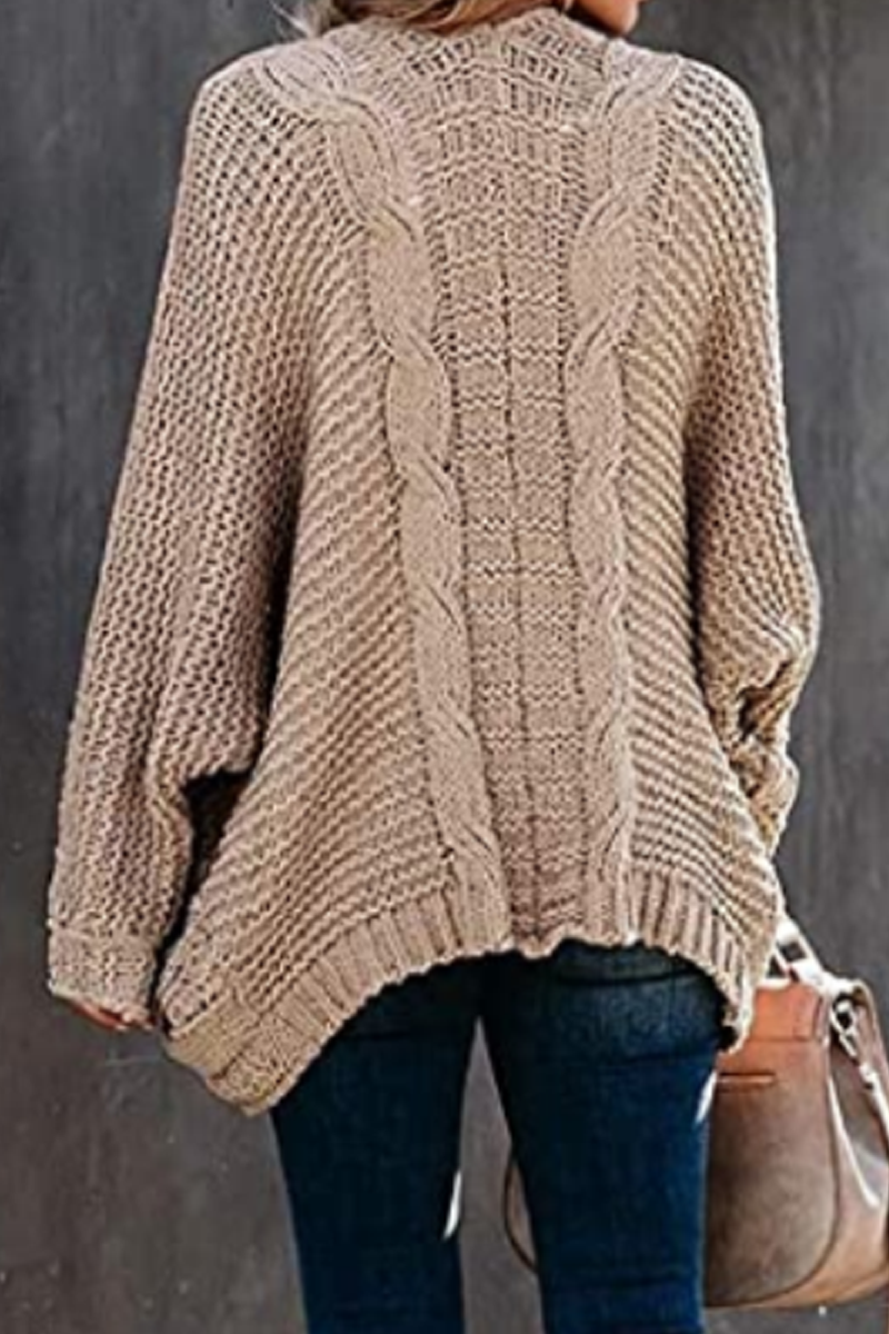 Casual Solid Pocket V Neck Tops Sweater