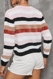 Casual Striped Basic O Neck Tops Sweater
