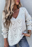 Fashion Casual Solid Hollowed Out V Neck Tops