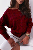 Fashion Casual Solid Hollowed Out O Neck Tops