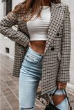 Casual Street Plaid Split Joint Buttons Turn-back Collar Outerwear