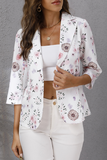 Elegant Print Buttons Turndown Collar Outerwear(4 Colors)