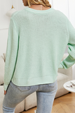 Suéter casual com fivela sólida e gola redonda (5 cores)
