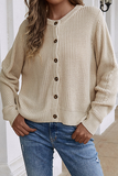 Lässiger Pullover mit fester Schnalle und O-Ausschnitt (5 Farben)