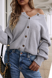 Suéter casual com fivela sólida e gola redonda (5 cores)