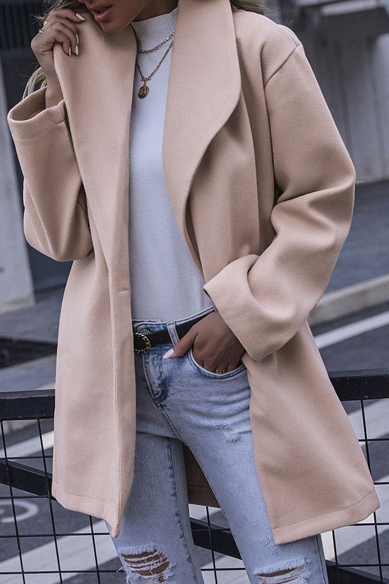Casual Solid Turndown Collar Outerwear(7 Colors)