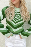 Casual Street Print Patchwork Contrast Half A Turtleneck Tops Sweater(4 Colors)