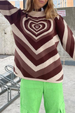 Suéter casual com estampa de rua dividida e contraste meia gola alta