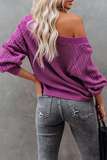 Casual Solid Patchwork Off the Shoulder Sweaters(4 Colors)