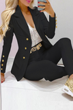 British Style Solid Patchwork Buckle Turn-back Collar Long Sleeve Two Pieces (Without Belt)(5 Colors)