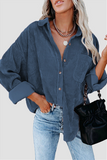 Casual Street Solid Buckle Turndown Collar Tops(16 Colors)