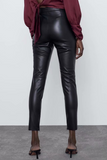 Fashion British Style Solid Slit Zipper Mid Waist Pencil Solid Color Bottoms