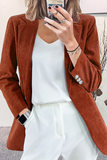 Casual Elegant Solid Buttons Turn-back Collar Outerwear(7 Colors)