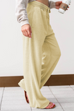 Casual Solid Draw String Pocket Loose Wide Leg Solid Color Bottoms(5 Colors)