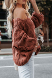 Suéter casual sólido básico com gola O (7 cores)