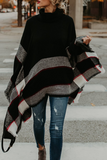 Elegant Striped Tassel Patchwork Turtleneck Sweaters