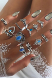 Anéis articulados divididos em patchwork vintage da moda