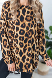 Lässige Leoparden-O-Ausschnitt-Tops (3 Farben)