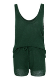 Casual Solid Patchwork V Neck Sleeveless Two Pieces(5 Colors)