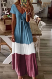 Vestidos de saia de bolo com decote em V sólidos da moda (4 cores)