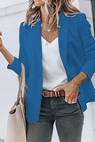 Modische einfarbige Oberbekleidung mit Umlegekragen (11 Farben)