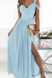 Casual Solid V Neck Cake Skirt Dresses(6 Colors)