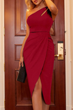 Sexy Solid One Shoulder Pencil Skirt Dresses(4 Colors)