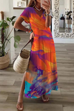 Casual Print V Neck Straight Dresses(8 Colors)
