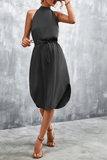 Casual Solid Halter Waist Skirt Dresses(3 Colors)
