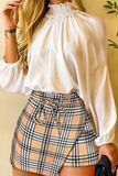 Fashion Print Halter Long Sleeve Two Pieces(4 Colors)