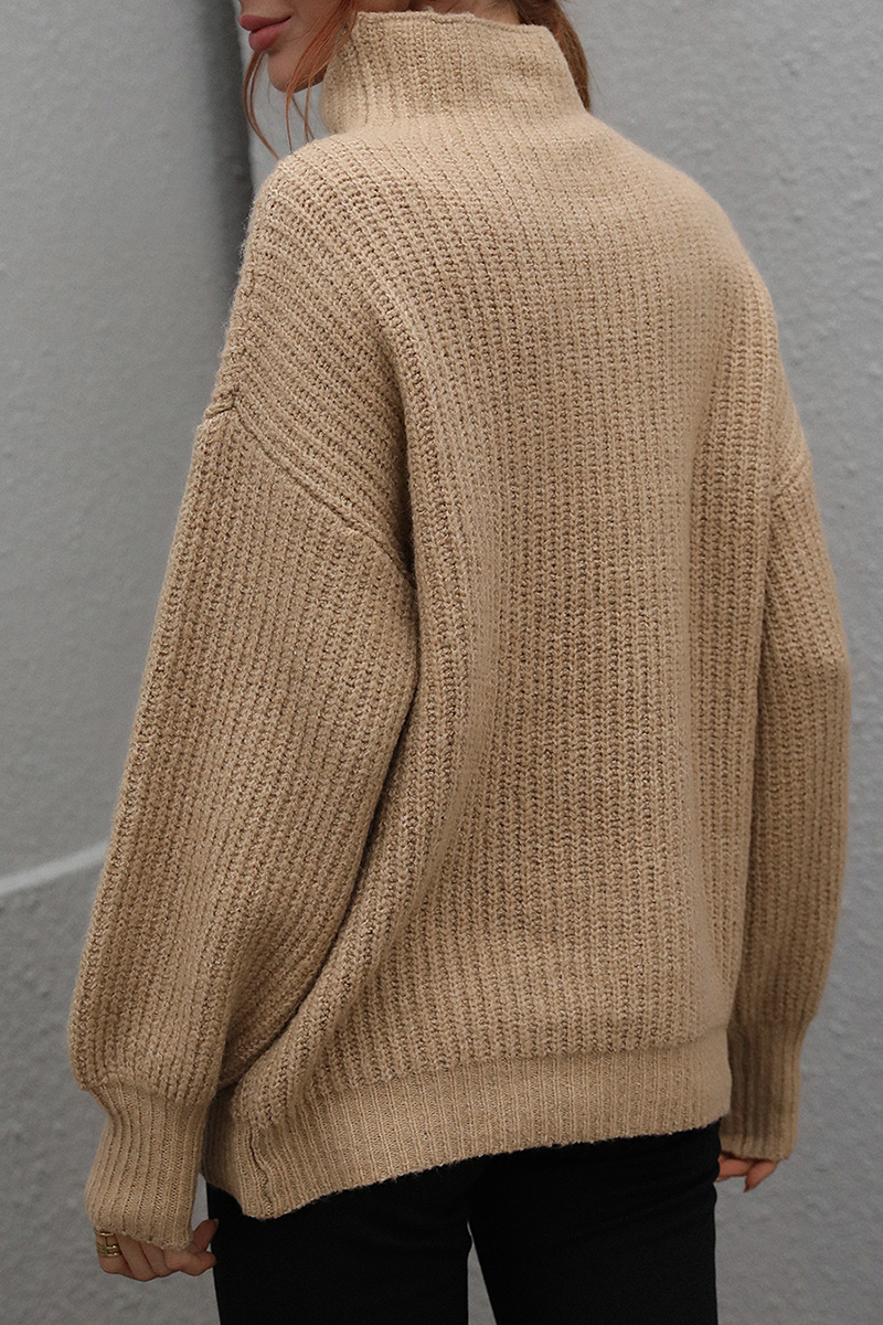 Casual Solid Patchwork Turtleneck Sweaters (6 Colors)